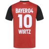 Virallinen Fanipaita + Shortsit Bayer 04 Leverkusen Florian Wirtz 10 Kotipelipaita 2024-25 - Lasten